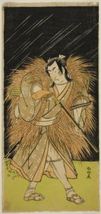 Skuespilleren Ichikawa Monnosuke II som Hayano Kampei i skuespillet Kanadehon Chushin Najori no Kura, opført på Nakamura-teatret i den niende måned, 1780 af Katsukawa Shunkо̄