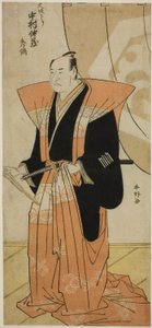 Skuespilleren Nakamura Nakazo I hilser på publikum ved sin hjemkomst fra Osaka af Katsukawa Shunkо̄
