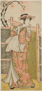 Skuespilleren Sawamura Sojuro III som kurtisanen Takaos ånd i skuespillet Takao Daimyojin Momiji no Tamagaki, opført på Nakamura-teatret i den syvende måned, 1787 af Katsukawa Shunkо̄
