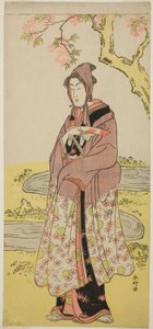 Skuespilleren Segawa Kikunojo III som Kumenosuke i skuespillet Keisei Natori Soga, opført på Kiri-teatret i den anden måned, 1788 af Katsukawa Shunkо̄