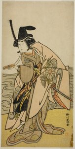 Skuespilleren Yamashita Kinsaku II som Lady Kikusui (Kikusui Gozen) i skuespillet Kaeribana Eiyu Taiheiki, opført på Nakamura-teatret i den ellevte måned, 1779 af Katsukawa Shunkо̄