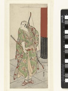 Skuespiller Ichikawa Monnosuke II med bue og pil af Katsukawa Shunko