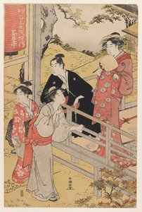 Tehus ved Sankoin-templet, Yotsuya (træblok i farver)