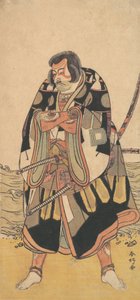 Skuespilleren Ichikawa Danjuro V som en kriger nær kysten, ca. 1790. af Katsukawa Shunko