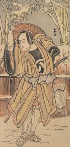Den femte Ichikawa Danjuro som mand i vintertøj, dateret 1788. af Katsukawa Shunko