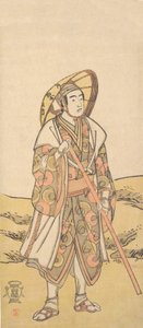 Den tredje Sawamura Sojuro som pilgrim til Kannon-helligdommen, ca. 1784-88. af Katsukawa Shunko