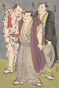 Tre sumobrydere: Onogawa, Seimiyama og Yatsugamine, ca. 1790