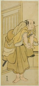 Skuespilleren Asao Tamejuro I som Drunken Gotobei i stykket Yoshitsune Koshigoe Jo, opført på Ichimura Theatre i den niende måned, 1790