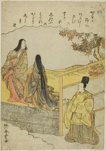 "I": Coming of Age, fra serien "Tales of Ise in Fashionable Brocade Pictures (Furyu nishiki-e Ise monogatari)" af Katsukawa Shunsho