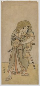 Kabuki-skuespiller Nakamura Nakazo I som samurai i forklædning, Edo-periode, midten af 1770