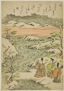 "Mig," fra serien "Tales of Ise in Fashionable Brocade Pictures (Furyu nishiki-e Ise monogatari)" af Katsukawa Shunsho