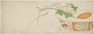 Planter, porcelænsskål og glasbæger af Katsukawa Shunsho