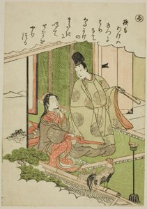 "Ru": Northern Province, fra serien "Tales of Ise in Fashionable Brocade Pictures (Furyu nishiki-e Ise monogatari)" af Katsukawa Shunsho