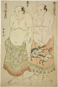 Sumobrydere fra den østlige gruppe: Kurateyama Yadayû og Izumigawa Rin