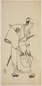 Skuespilleren Arashi Otohachi I som Hotei Ichiemon i skuespillet Ayatsuri Kabuki Ogi, opført på Nakamura Theatre i den syvende måned, 1768 af Katsukawa Shunsho