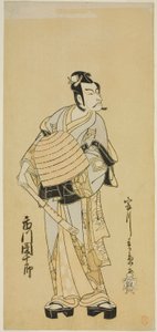 Skuespilleren Ichikawa Danjuro V som Soga no Goro forklædt som en Komuso i stykket Sakai-cho Soga Nendaiki, opført på Nakamura Theatre i den første måned, 1771 af Katsukawa Shunsho