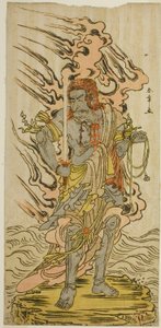 Skuespilleren Ichikawa Danjuro V som et stenbillede af Fudo Myoo i skuespillet Kitekaeru Nishiki no Wakayaka, opført på Nakamura Theatre i den ellevte måned, 1780 af Katsukawa Shunsho