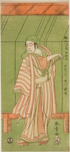 Skuespilleren Ichikawa Danzo III som bådehusmanden Kurofune Chuemon i skuespillet Sakai-cho Soga Nendaiki, opført på Nakamura Theatre i den første måned, 1771 af Katsukawa Shunsho