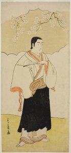 Ichikawa Monnosuke II som munk Renseibo i stykket Hatsumombi Kuruwa Soga, opført på Nakamura Theatre i den tredje måned, af Katsukawa Shunsho