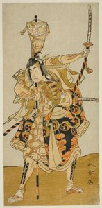 Tee Ac and r Ichikawa Raizo I As Murakami Seki Ogi Yoshiteru Member Tee Pay Armor Shrimp Shinozuka, Perfor Med At Te Nakamura Tee Member Tee Eventh Gate, 1772 af Katsukawa Shunsho