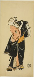 Skuespiller Ichikawa Raizo I som Hanakapado no Sukeroku i stykket "Hitokidori Harutsuge Soga" af Katsukawa Shunsho