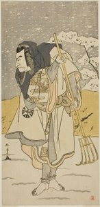 Skuespilleren Nakamura Nakazo I som Akugenda Yoshira forklædt som pilgrim i stykket Chigo Torii Tobiiri Kitsune, opført på Ichimura Theatre i den ellevte måned, af Katsukawa Shunsho