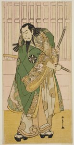 Skuespilleren Nakamura Nakazo I som Hige no Ikyu i skuespillet Nanakusa Yosooi Soga, opført på Nakamura Theatre i den femte måned, 1782 af Katsukawa Shunsho