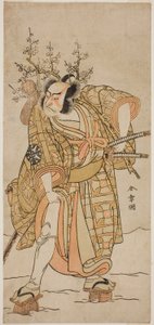 Skuespilleren Nakamura Nakazo I som Matano no Goro i skuespillet Hana-zumo Genji Hiiki, opført på Nakamura Theatre i den ellevte måned, 1775 af Katsukawa Shunsho