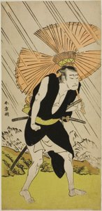 Skuespilleren Nakamura Nakazo I som Ono Sadakuro i stykket Kanadehon Chushingura, opført på Nakamura Theatre i den femte måned, af Katsukawa Shunsho