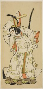 Skuespilleren Nakamura Nakazo I som prins Koreakira (?) i skuespillet Gohiiki Kanjincho, opført på Nakamura Theatre i den ellevte måned, 1773 af Katsukawa Shunsho