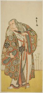 Skuespilleren Nakamura Nakazo I som sværdmester Takuma Genryu (?) i skuespillet Edo no Fuji Wakayagi Soga (?), opført på Nakamura Theatre (?) i den første måned, 1789 (?) af Katsukawa Shunsho