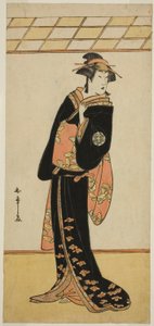 Skuespilleren Nakamura Riko I som Lady Manko (Manko Gozen) (?) i Play Soga Musume Choja (?), opført på Nakamura Theatre (?) i den første måned, 1784 (?) af Katsukawa Shunsho