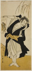 Otani Hiroemon III som den frafaldne munk Dainichibo i Play Tsukisenu Haru Hagoromo Soga, opført på Ichimura Theatre i den tredje måned, af Katsukawa Shunsho