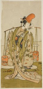 Skuespilleren Segawa Kitsuji III som Murasame i skuespillet Gohiiki Kanjincho, opført på Nakamura Theatre i den ellevte måned, 1773 af Katsukawa Shunsho