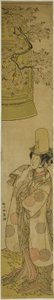 Skuespilleren Segawa Tomisaburo I som Kiyo-hime i skuespillet Hanagatami Kazaori Eboshi, opført på Ichimura Theatre i den tredje måned, 1774 af Katsukawa Shunsho