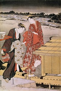 Toi ght Oto Sumida River Japa Nise p Hayashi af Haru tidlige Katsukawa (Acchive 1780-1795) af Katsukawa Shunsho
