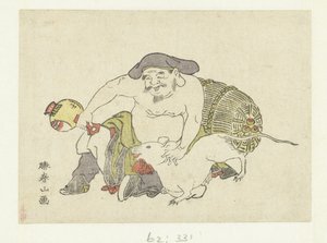 Daikoku og hans rotte af Katsukawa Shunzan
