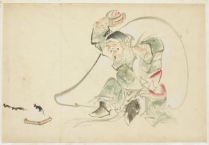 Daikoku, Lykkens Gud, med sin Magi Mallet af Katsushika (school of) Hokusai