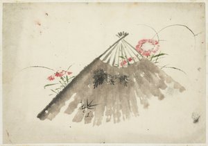 Kasseret Fan Blandt Pinks af Katsushika (school of) Hokusai