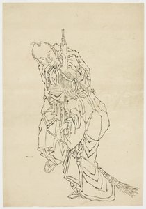 Jo og Uba; Tema for Takasago, ca. 1815-1849 (blæk på papir) af Katsushika (school of) Hokusai