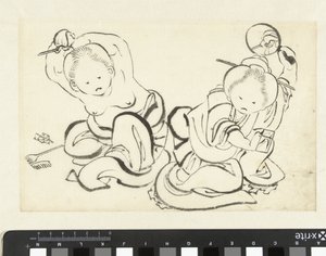 To kvinder bliver klippet af attributed to Katsushika Hokusai