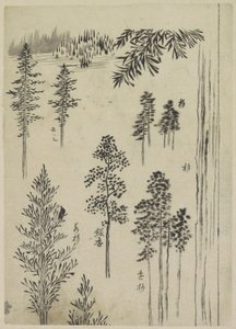 Landskab med træer af Katsushika Hokusai (possibly)