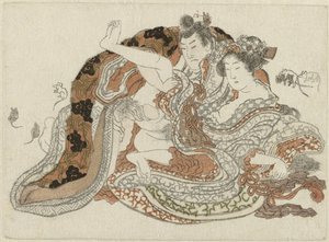 Kærlighedspar og rotter af Katsushika Hokusai (possibly)