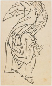 En Sambaso-danser, slutningen af det 18.-begyndelsen af det 19. århundrede. af Katsushika Hokusai
