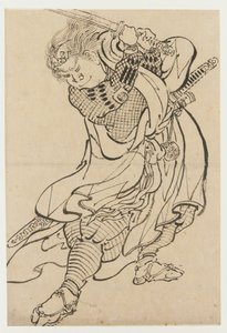 En kriger, slutningen af det 18.-begyndelsen af det 19. århundrede. af Katsushika Hokusai