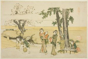 A Wayside Scene (Oji) af Katsushika Hokusai