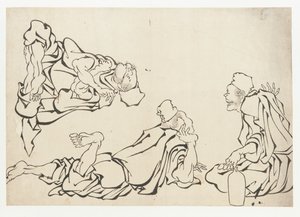 En sake-kamp, slutningen af det 18.-begyndelsen af det 19. århundrede. af Katsushika Hokusai