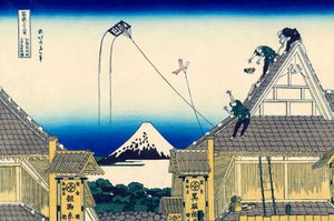 En skitse af Mitsui-butikken i Suruga i Edo, 1830-1833. af Katsushika Hokusai