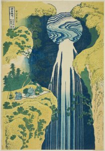 Amida Falls in the Far Reaches of the Kisokaido (Kisoji no oku Amidagataki), fra serien "A Tour of Waterfalls in Various Provinces (Shokoku taki meguri)" af Katsushika Hokusai