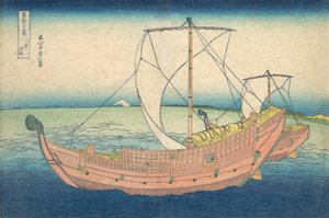 At Sea off Kazusa Kazusa no kairo, fra serien Thirty-six Views of Mount Fuji..., ca. 1830-32. af Katsushika Hokusai